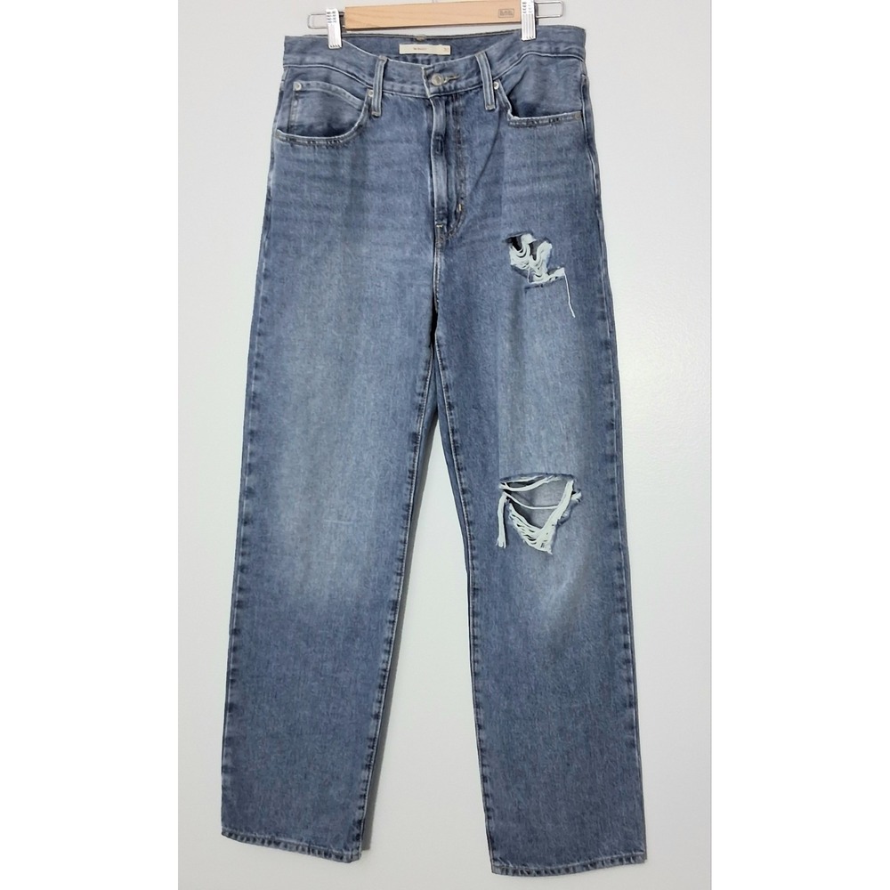 Levis '94 Baggy Jeans Women's Size 30 x‎ 31 Blue Distressed Pockets Pre-owned